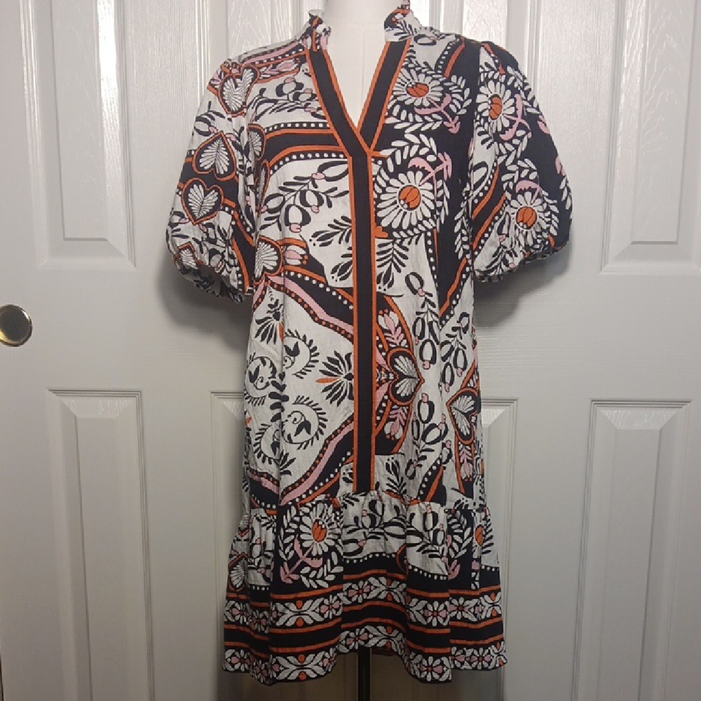 THML Puff Sleeve Floral Printed Tiered Dress - Picture 2 of 15